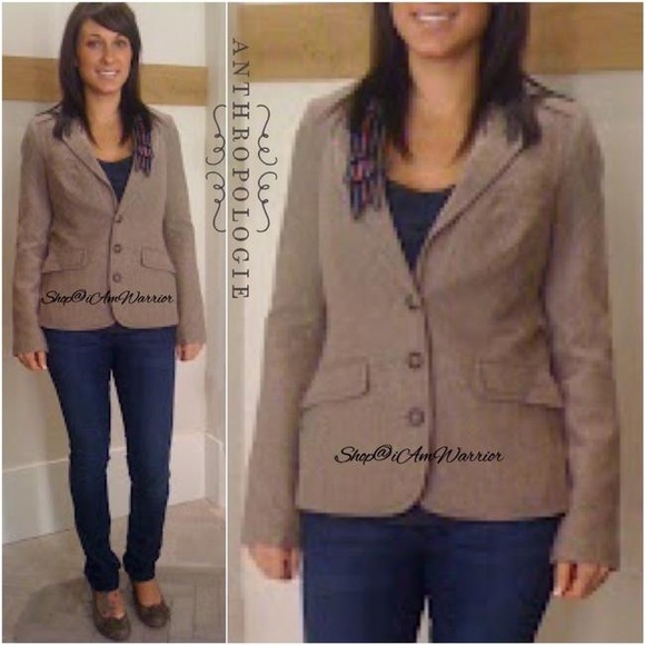 Anthropologie Cartonnier size 6 blazer with striped ribbon - Picture 5 of 5